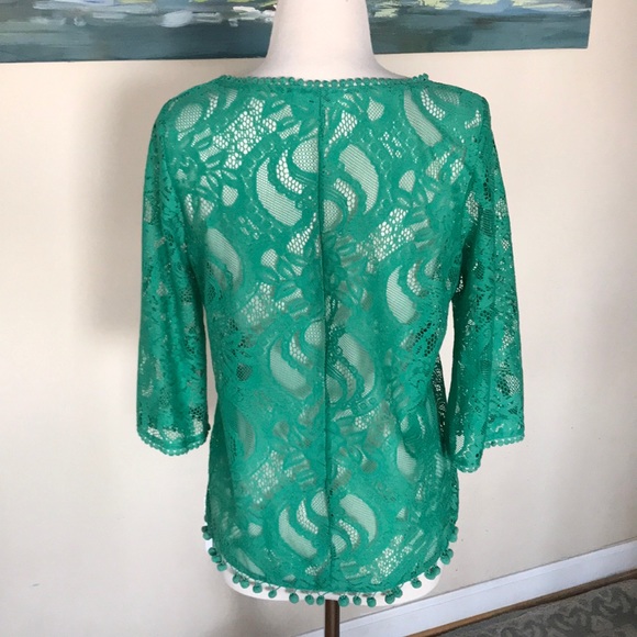 Turquoise lace top - Picture 2 of 5
